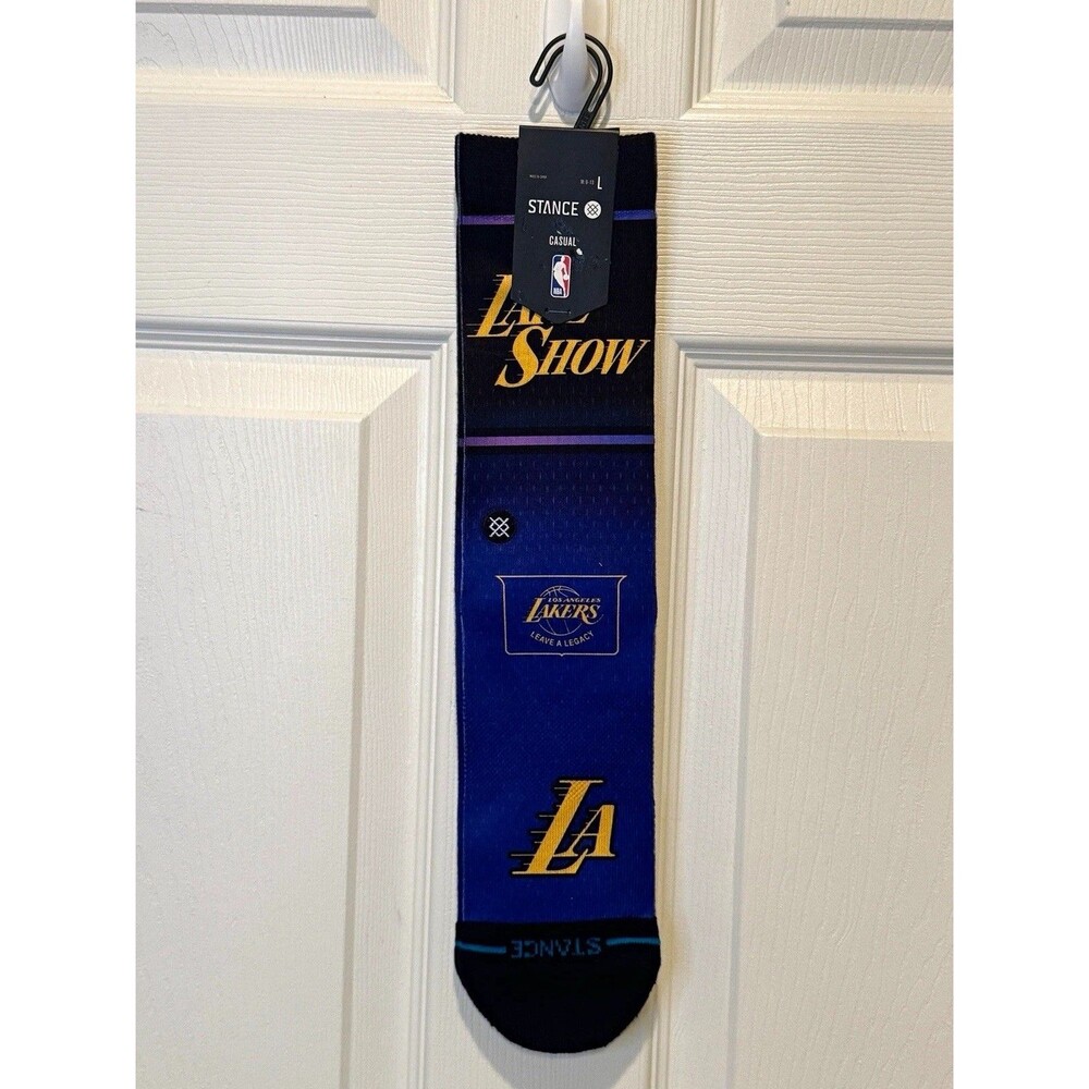 Stance Los Angeles Lakers NBA Socks Size L Purple/Gold/Black Licensed